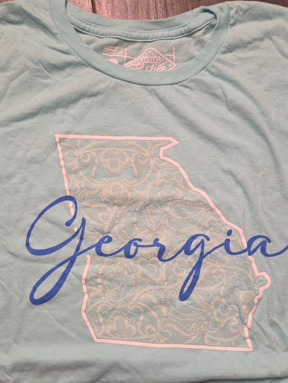 Womens Georgia Graphic Tee - Light Blue
